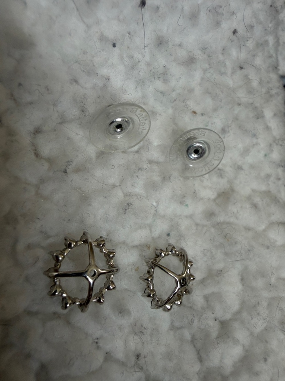 Stella & Dot Light Blue Halo Stud Earrings in Silver Tone - Picture 9 of 9